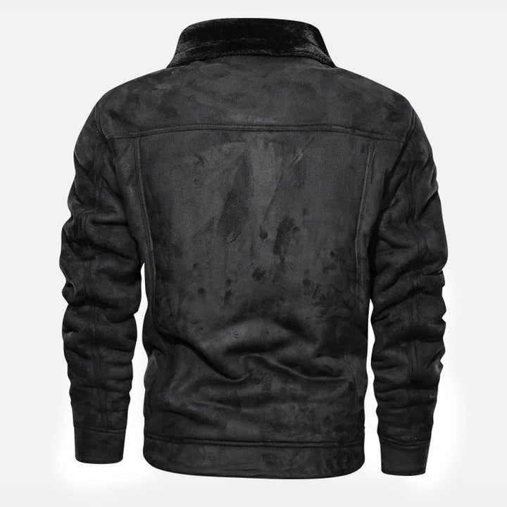 Herren Jeansjacke mit Teddyfutter und Druckknopfleiste