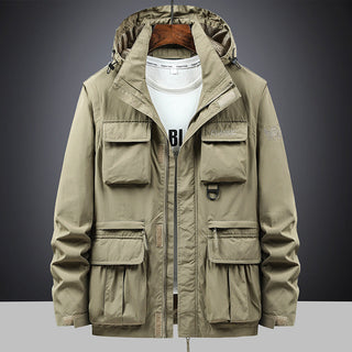 Herren Fieldjacke mit Kapuze und Multifunktionstaschen
