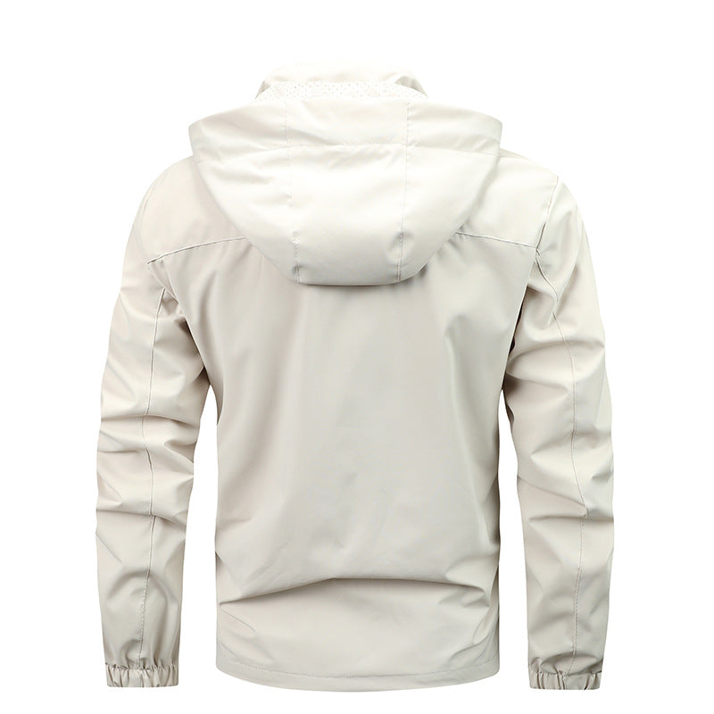 Herren wasserfeste Kapuzen-Regenjacke mit winddichter Membran