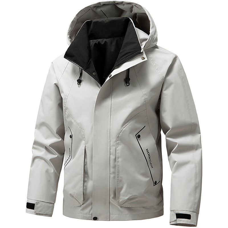 Herren Langarm-Hoodie-Jacke mit Taschen