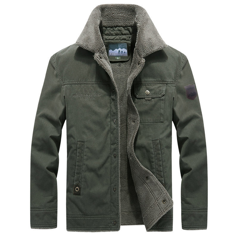 Herren-Langarmjacke mit Knöpfen und Taschen