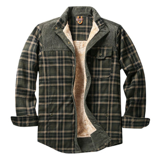 Herren Hemdjacke mit Karomuster und Taschen