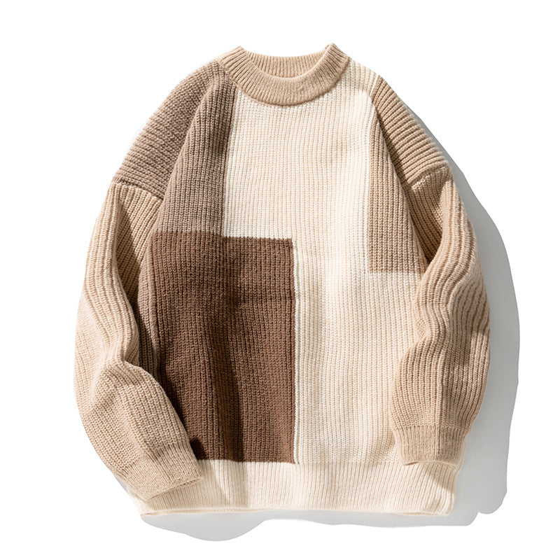 Pullover mit Rundhalsausschnitt und Farbblockdesign