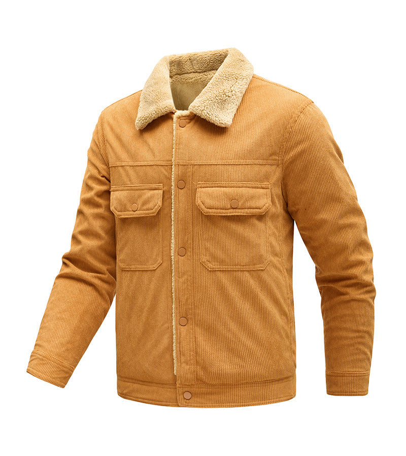 Herren Langarmjacke mit Knöpfen und Taschen