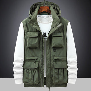 Herren Fieldjacke mit Kapuze und Multifunktionstaschen