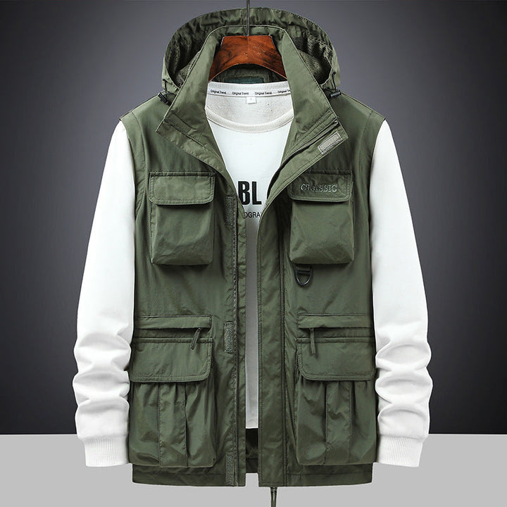 Herren Fieldjacke mit Kapuze und Multifunktionstaschen