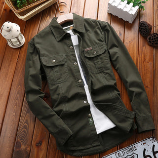 Herren Canvas-Overshirt mit Klappbrusttaschen und verstärkten Nähten