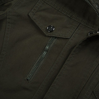 Herren Canvas-Fieldjacke mit Stehkragen und multifunktionalen Taschen