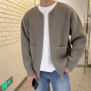 Seth - Fein gestrickter Herrenpullover mit Reißverschluss