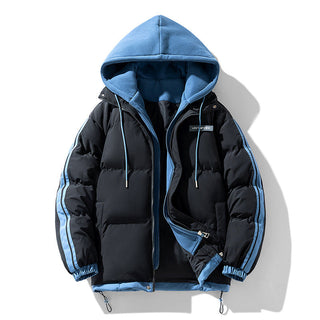 Herren wattierter Parka mit innenliegendem Hoodie und Zwei-Wege-Reißverschluss