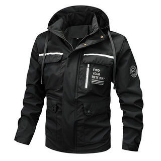 Herren wasserfeste Kapuzen-Regenjacke mit winddichter Membran