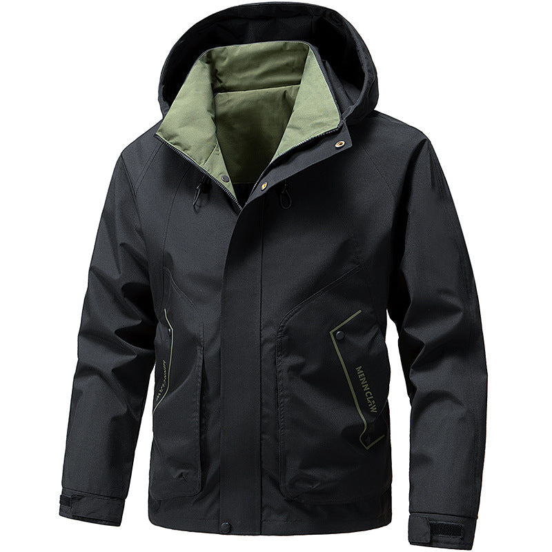 Herren Langarm-Hoodie-Jacke mit Taschen