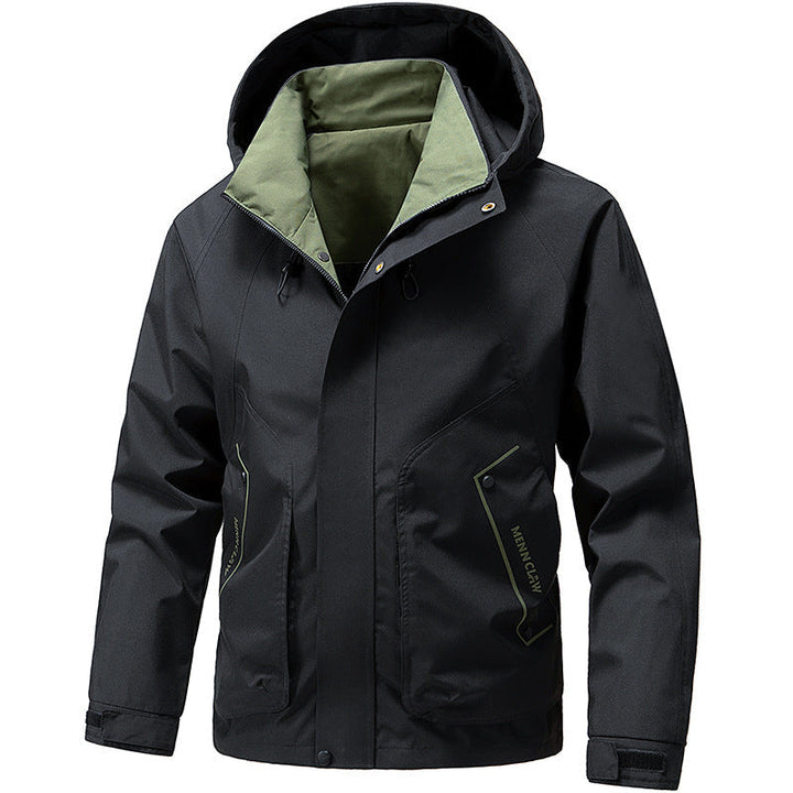 Herren Langarm-Hoodie-Jacke mit Taschen