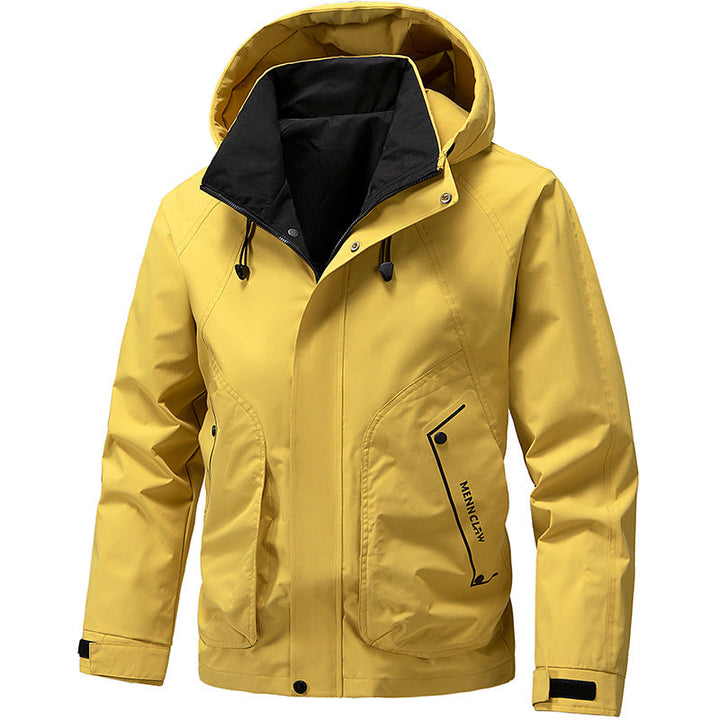 Herren Langarm-Hoodie-Jacke mit Taschen