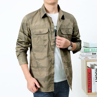 Herren Utility-Hemdjacke mit Klappbrusttaschen und geradem Schnitt