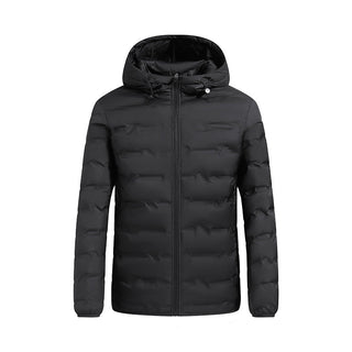 Herren ultraleichte Steppjacke mit Kapuze und Windschutzleiste