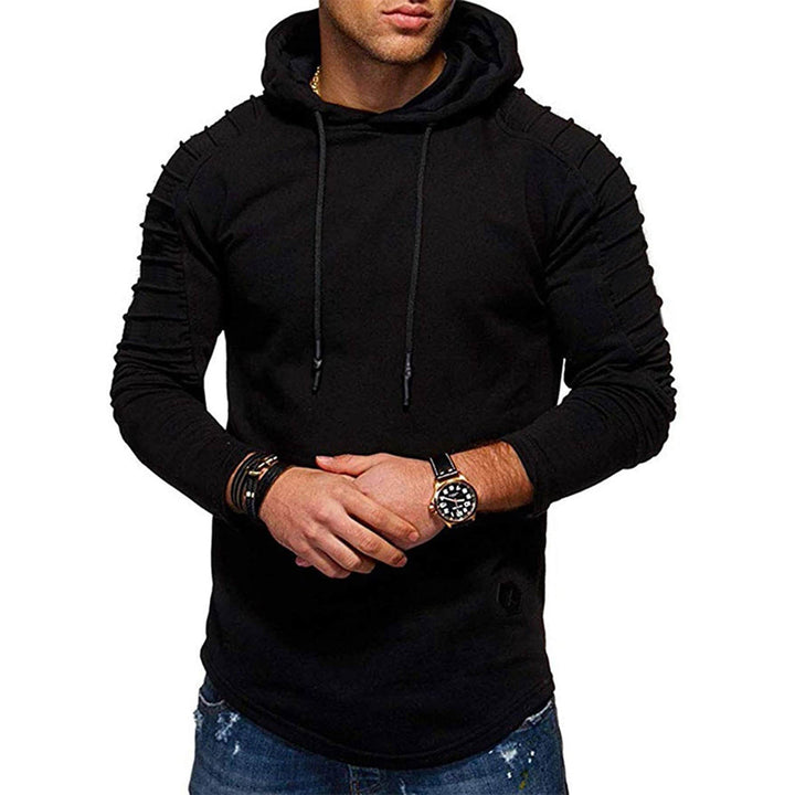 Herren Longline-Hoodie mit Kordelzug und langen Ärmeln