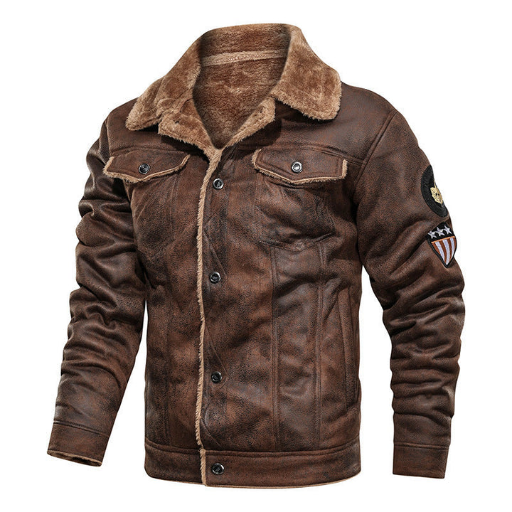 Herren Jeansjacke mit Teddyfutter und Druckknopfleiste