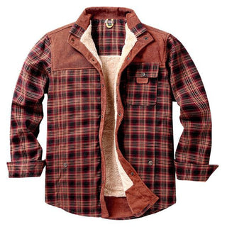Herren Hemdjacke mit Karomuster und Taschen