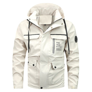 Herren wasserfeste Kapuzen-Regenjacke mit winddichter Membran