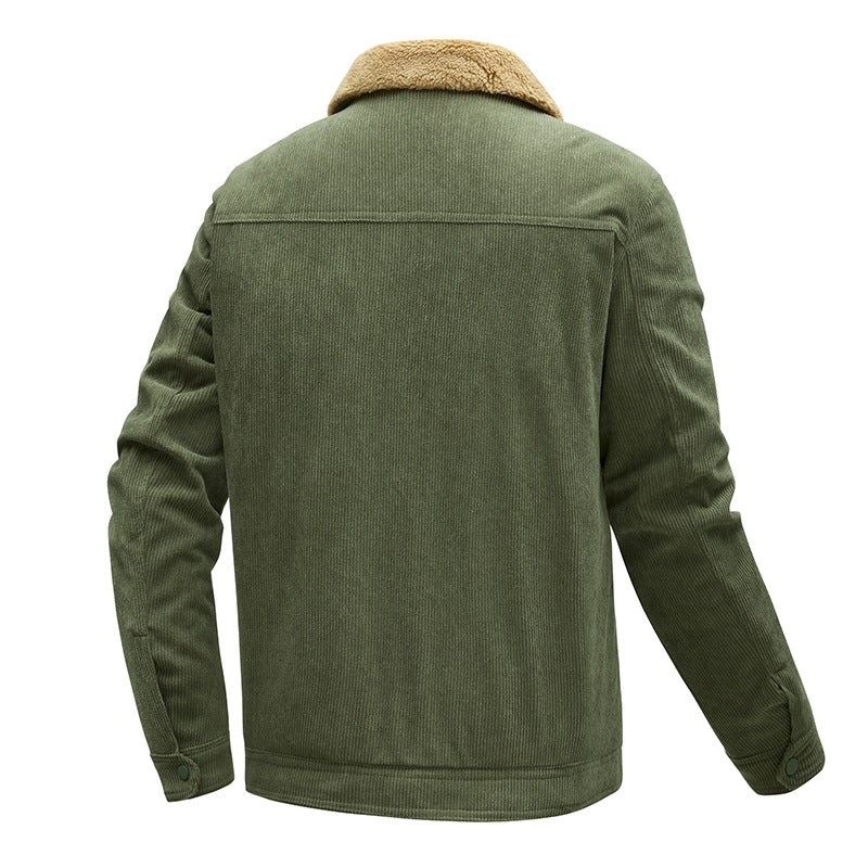 Herren Langarmjacke mit Knöpfen und Taschen
