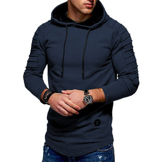 Herren Longline-Hoodie mit Kordelzug und langen Ärmeln
