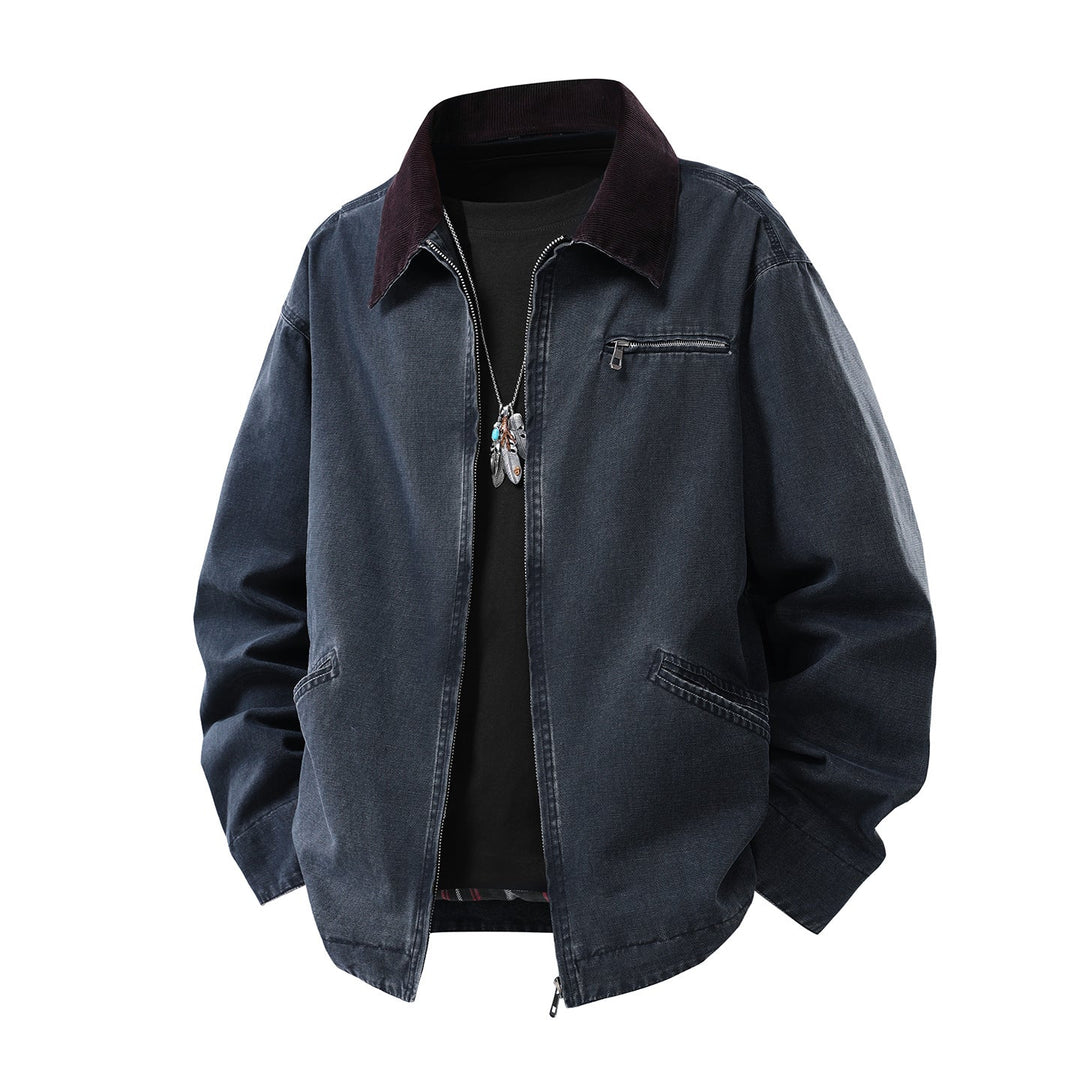Herren Langarmjacke mit Kragen und Taschen