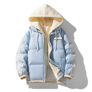 Herren wattierter Parka mit innenliegendem Hoodie und Zwei-Wege-Reißverschluss
