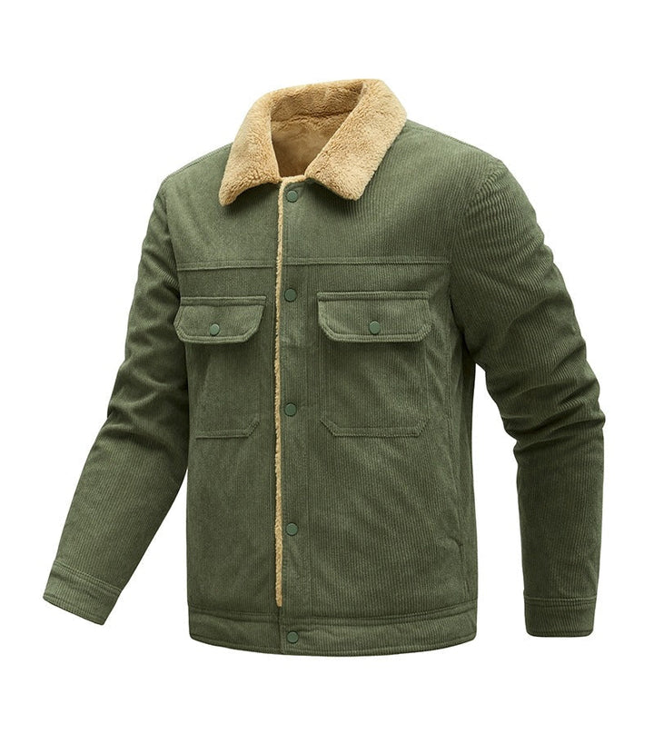 Herren Langarmjacke mit Knöpfen und Taschen
