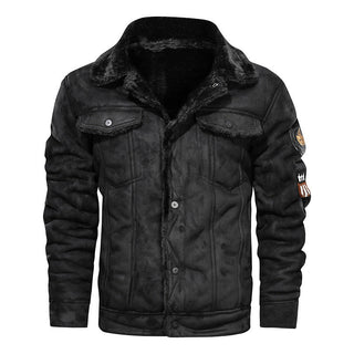 Herren Jeansjacke mit Teddyfutter und Druckknopfleiste