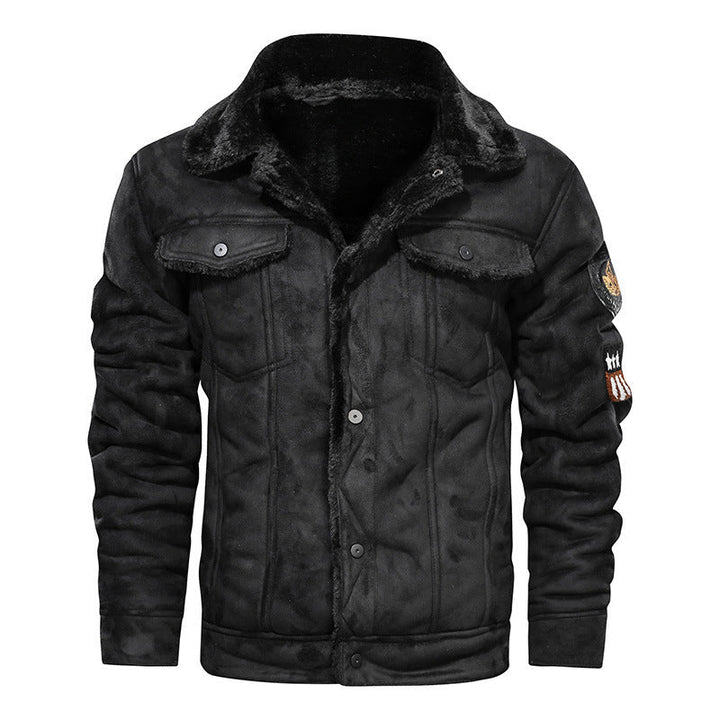 Herren Jeansjacke mit Teddyfutter und Druckknopfleiste