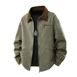 Herren Langarmjacke mit Kragen und Taschen