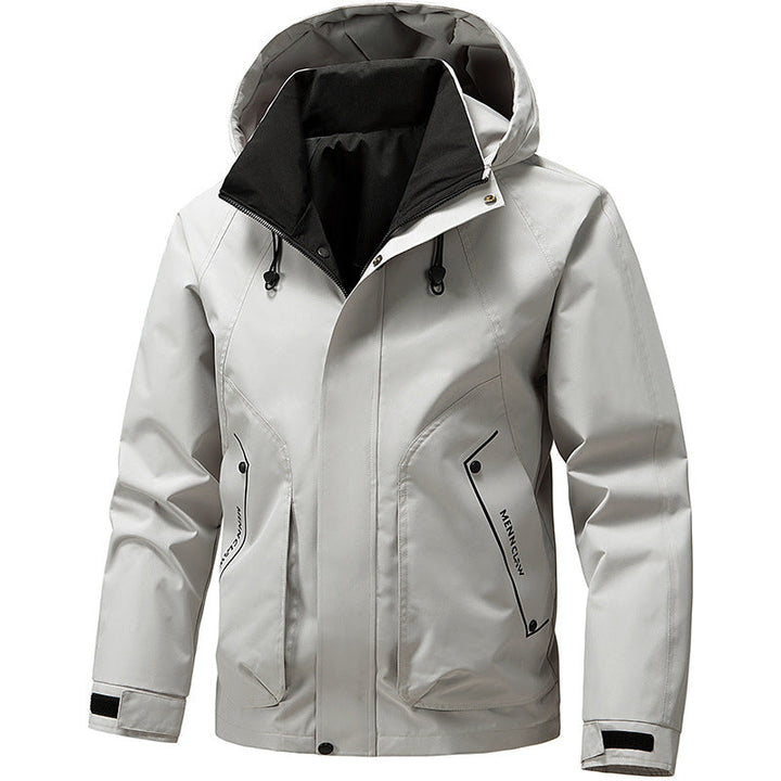 Herren Langarm-Hoodie-Jacke mit Taschen