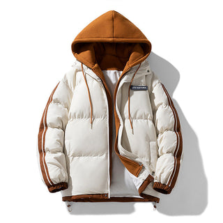 Herren wattierter Parka mit innenliegendem Hoodie und Zwei-Wege-Reißverschluss