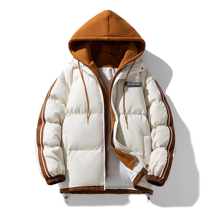 Herren wattierter Parka mit innenliegendem Hoodie und Zwei-Wege-Reißverschluss