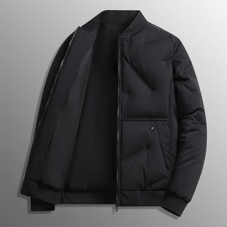 Herren Langarm Steppjacke mit Knöpfen und Taschen