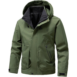 Herren Langarm-Hoodie-Jacke mit Taschen