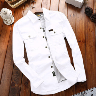 Herren Canvas-Overshirt mit Klappbrusttaschen und verstärkten Nähten