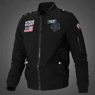 Herren Langarm Bomberjacke mit Taschen