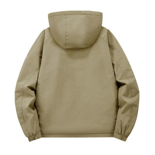 Herren Softshelljacke im Tactical-Stil mit versteckter Kapuze und Brusttasche