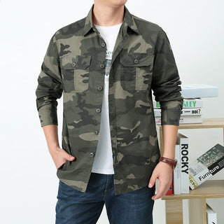 Herren Utility-Hemdjacke mit Klappbrusttaschen und geradem Schnitt