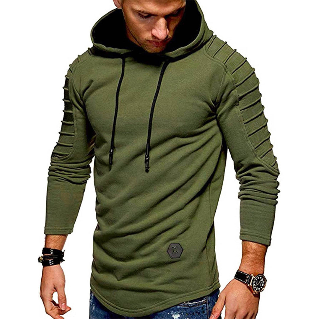 Herren Longline-Hoodie mit Kordelzug und langen Ärmeln