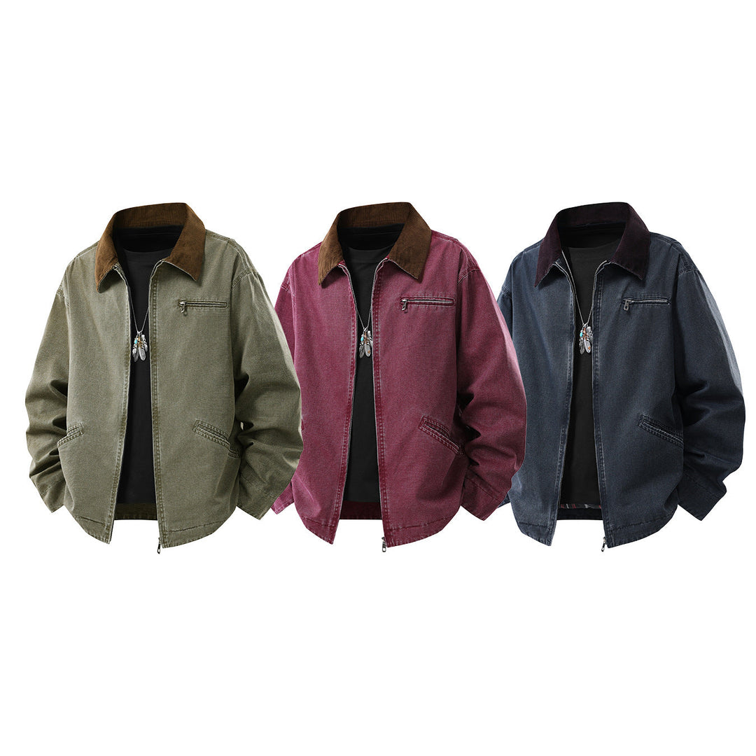 Herren Langarmjacke mit Kragen und Taschen
