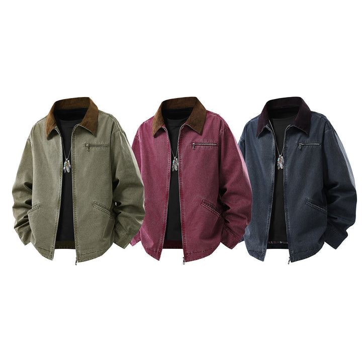 Herren Langarmjacke mit Kragen und Taschen
