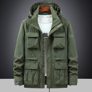 Herren Fieldjacke mit Kapuze und Multifunktionstaschen