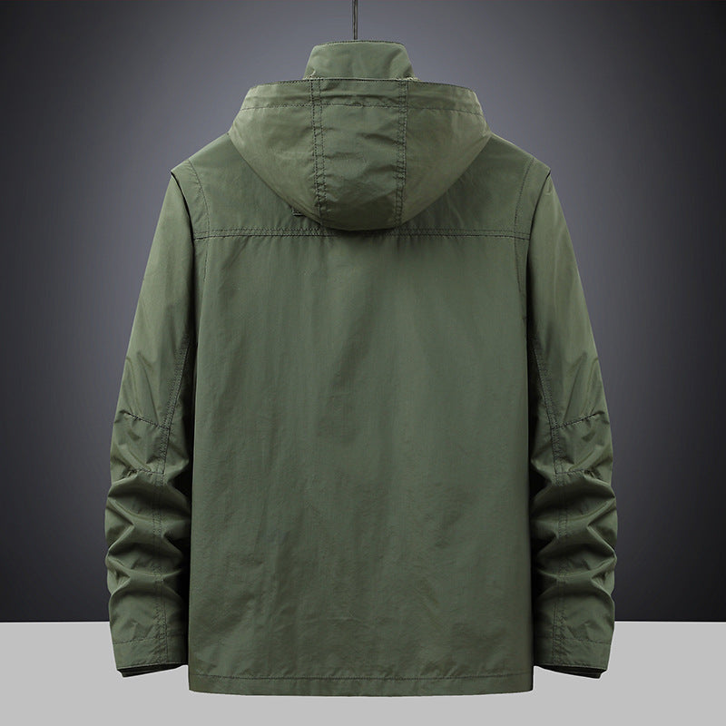 Herren Fieldjacke mit Kapuze und Multifunktionstaschen