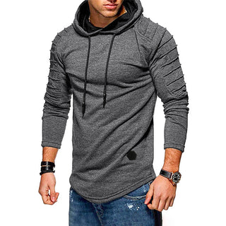 Herren Longline-Hoodie mit Kordelzug und langen Ärmeln