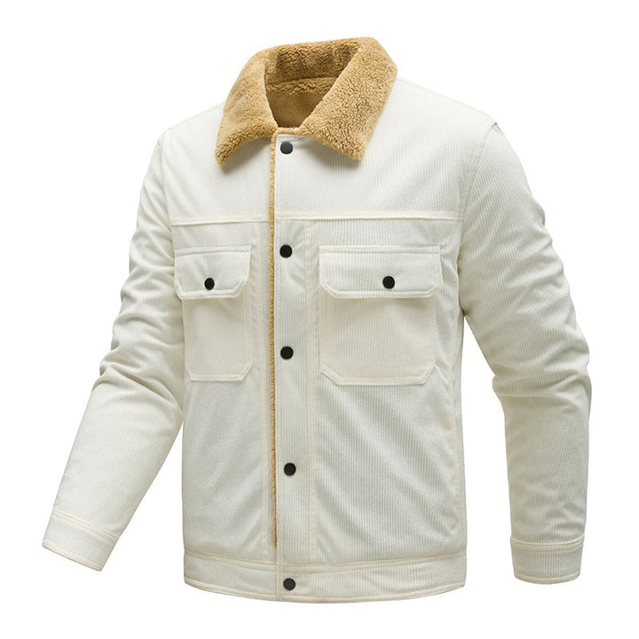 Herren Langarmjacke mit Knöpfen und Taschen