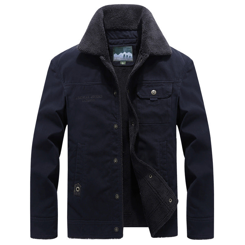Herren-Langarmjacke mit Knöpfen und Taschen