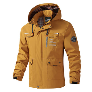Herren Langarmjacke mit Kapuze und Taschen